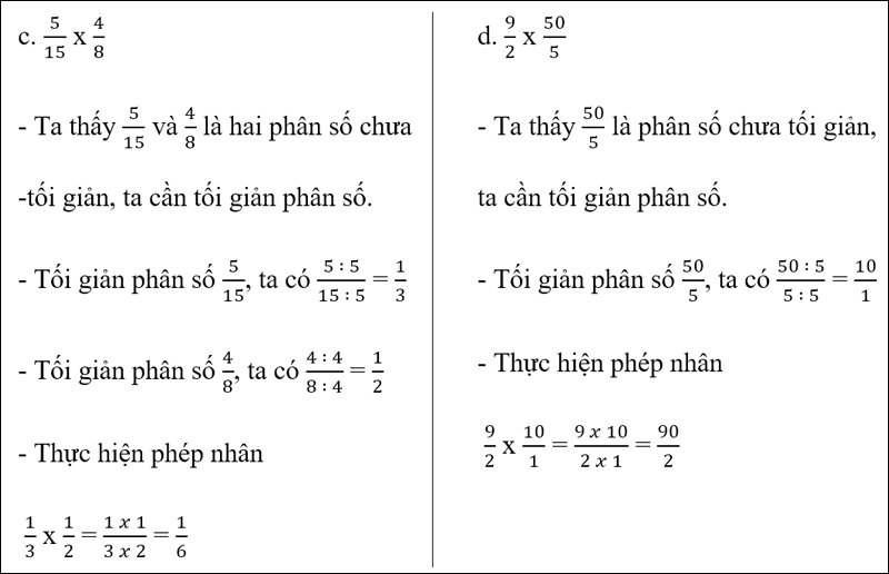 Bài giải bài tập 2 câu c và d